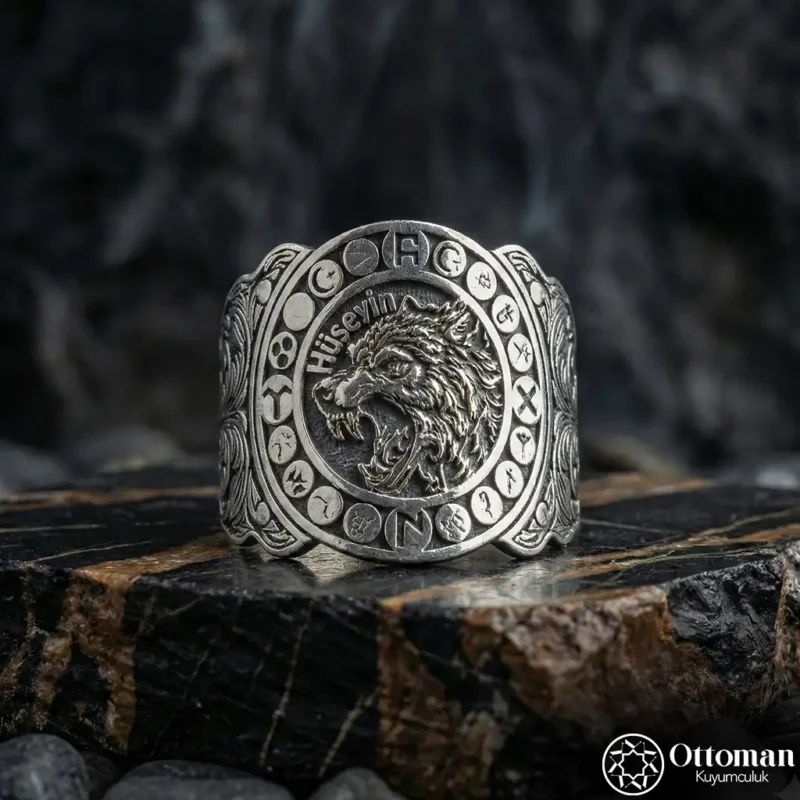 3 Kişiye Özel Kurt Gümüş Yüzük