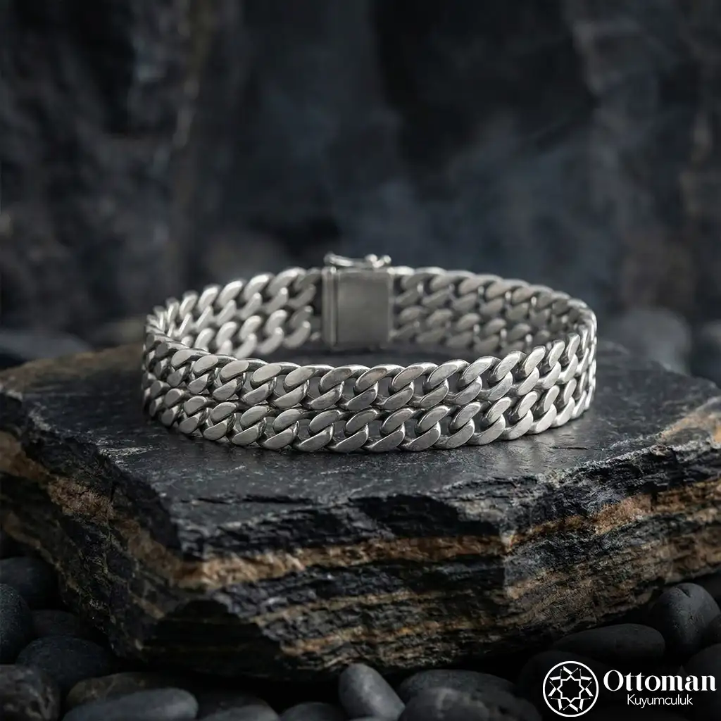 Gourmette Silver Chain Bracelet