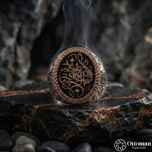 Bu da Geçer Yahu Yazılı Gümüş Yüzük