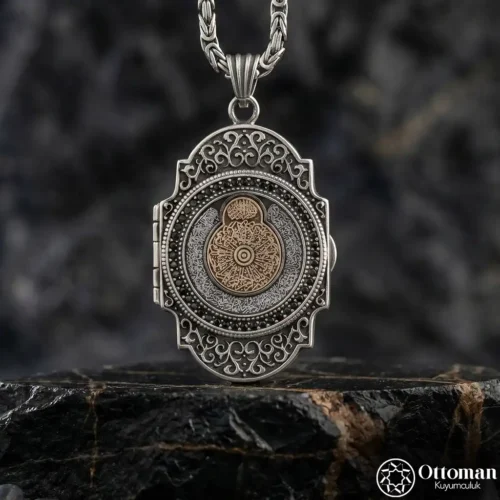 İsimli Dualı Kapaklı Gümüş Kolye