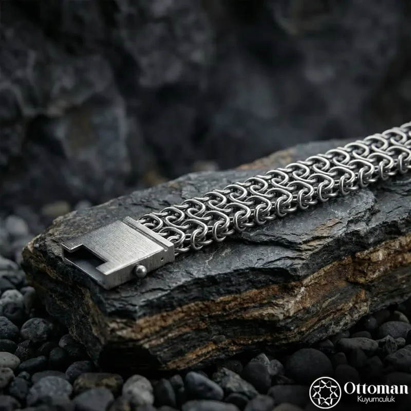 Örgü Gümüş Bileklik Modeli