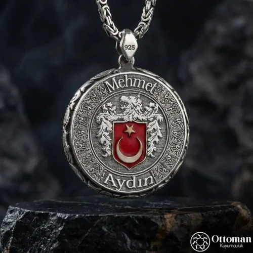 Türk Kurdu isimli Gümüş Madalyon Kolye
