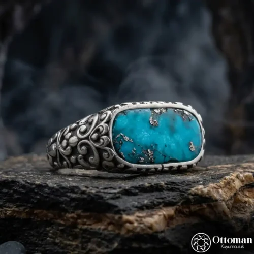 Firuze Taşlı Zarif Gümüş Yüzük
