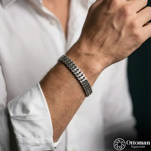 Mihenk Zincir Gümüş Bileklik Modeli