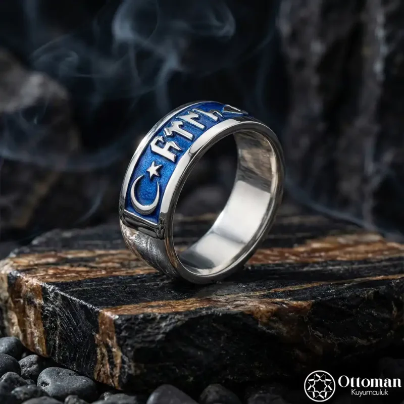 3 Göktürkçe Türk Yazılı Gümüş Yüzük