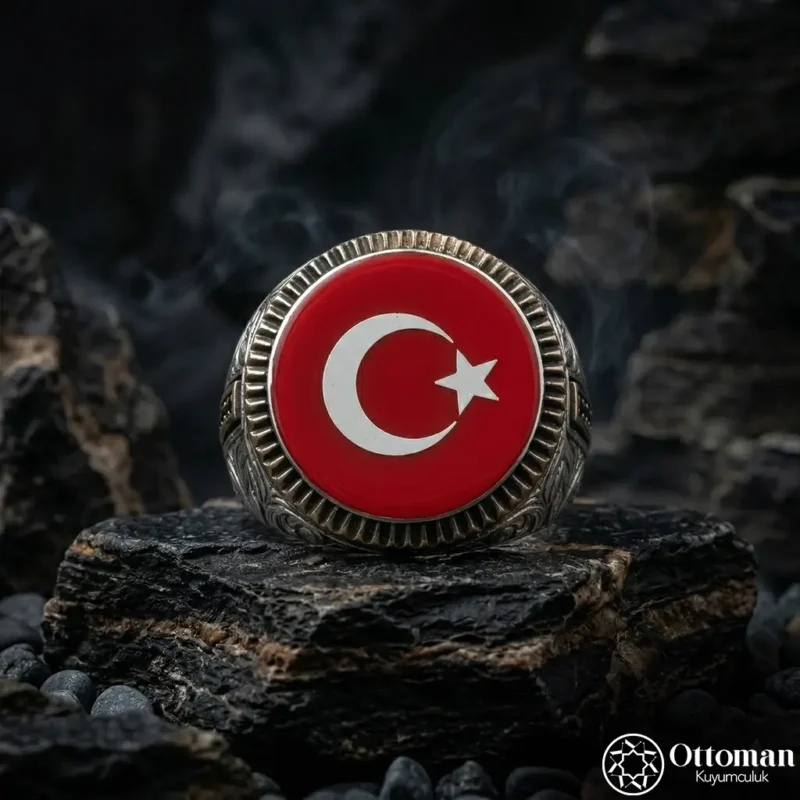 3 Ay Yıldızlı Gümüş Yüzük