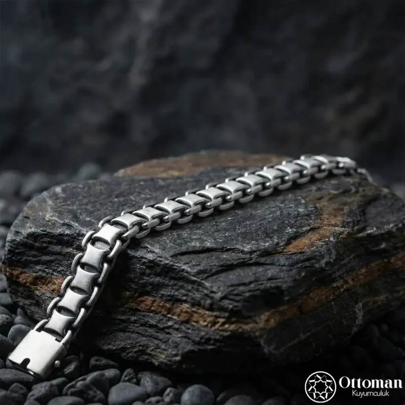 Vakar Zincir Gümüş Bileklik Modeli