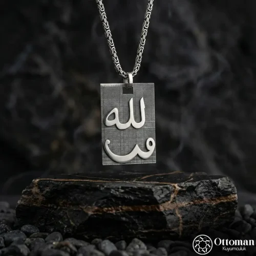 Allah Yazılı Gümüş Kolye Modeli