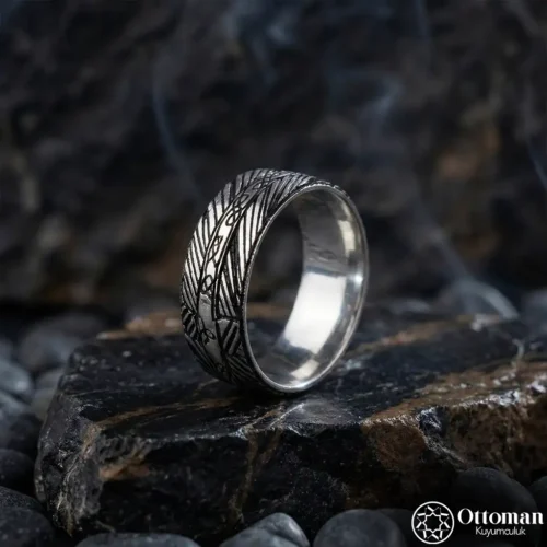 Çizgisel Gümüş Erkek Alyans