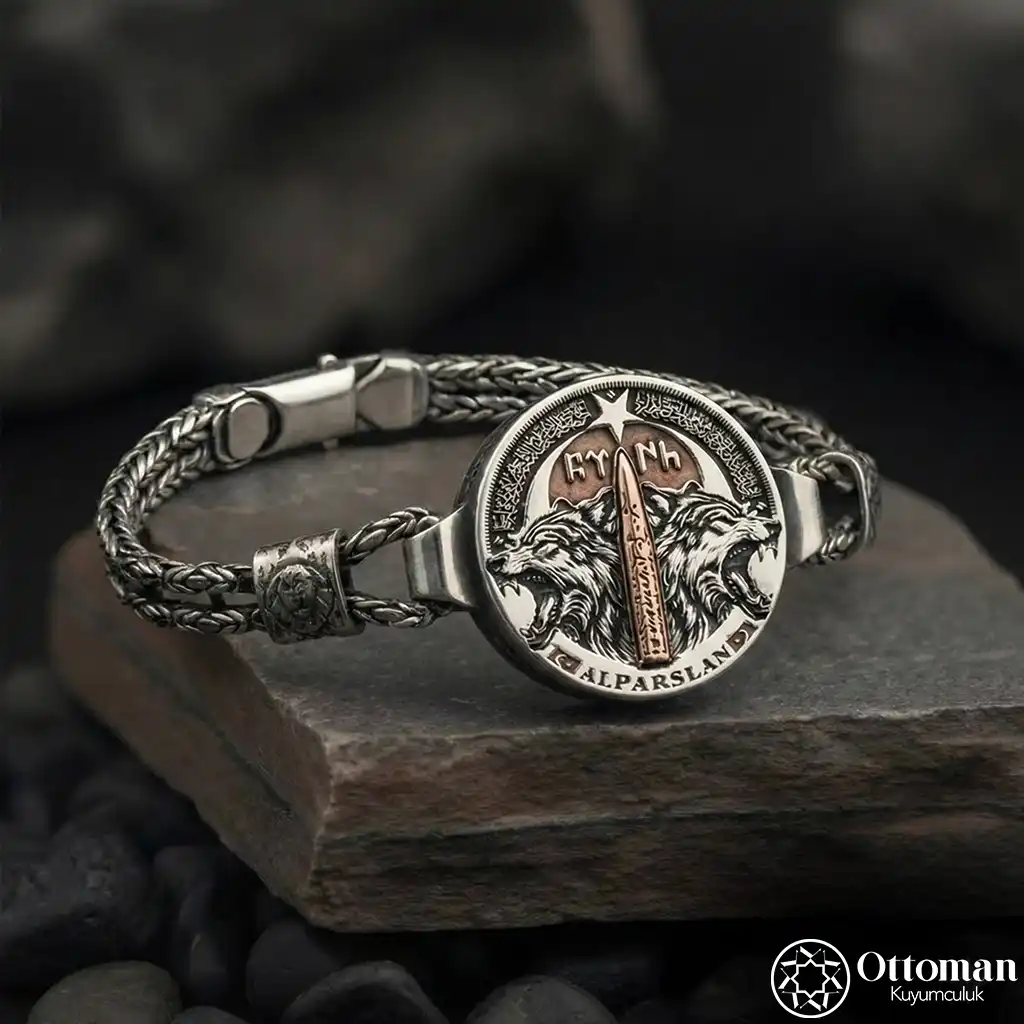 İntikam Grey Wolf Silver Men's Bracelet