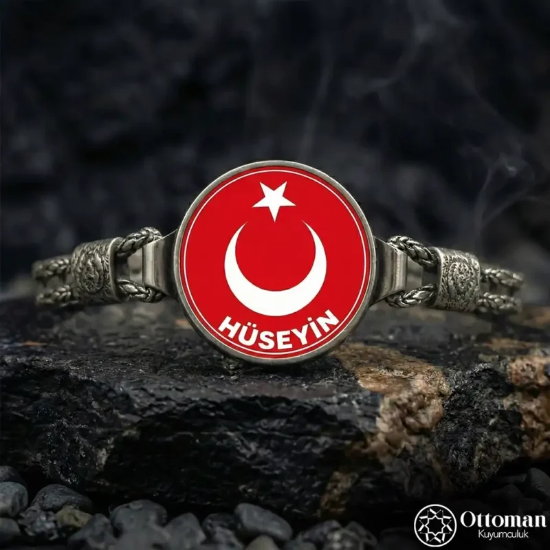 3 İsimli Ay Yıldız Gümüş Bileklik