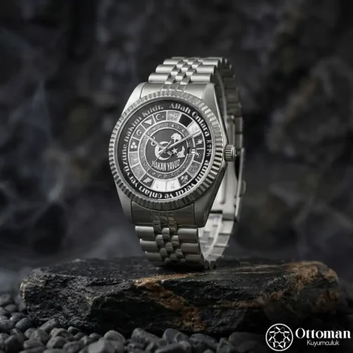 16 Türk Devleti Gümüş Kadranlı Erkek Kol Saati