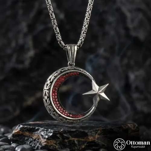 Ay Yıldız Gümüş Kolye ve Bileklik Set
