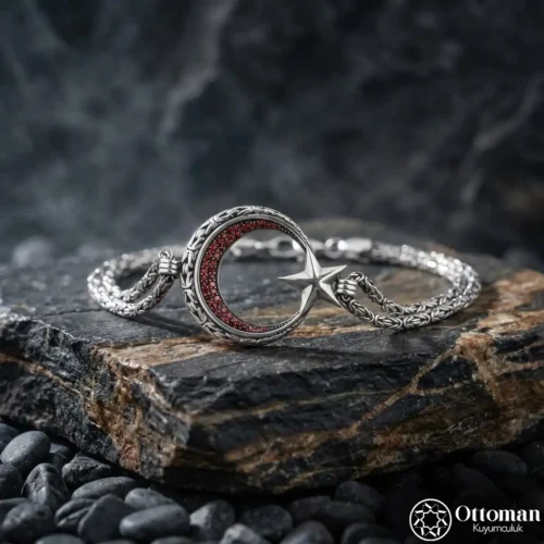 Ay Yıldız Gümüş Kolye ve Bileklik Set