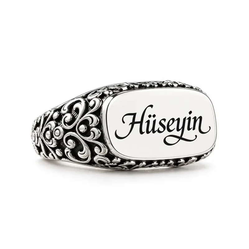 Kişiye Özel İsim Yazılı Gümüş Yüzük