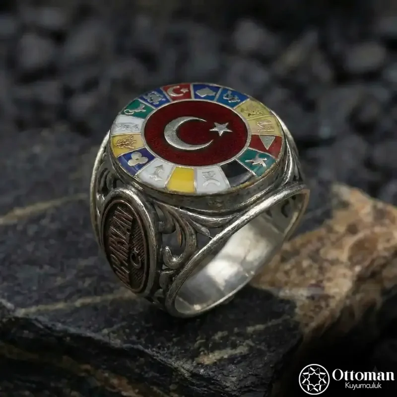 16 Türk Devleti Gümüş Erkek Yüzük