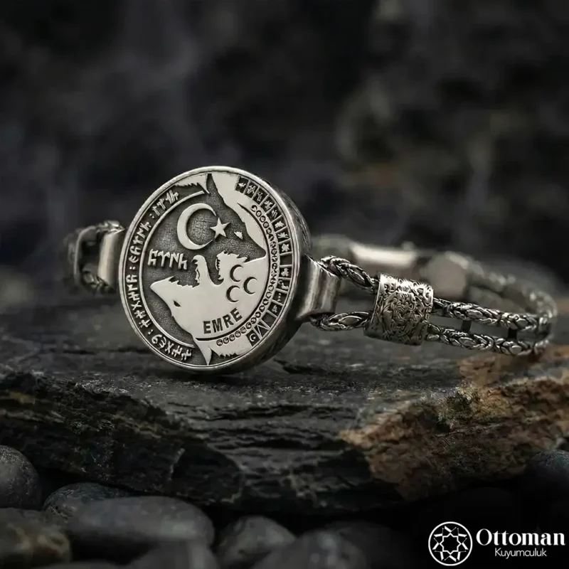 Bozkurt İsimli Gümüş Bileklik