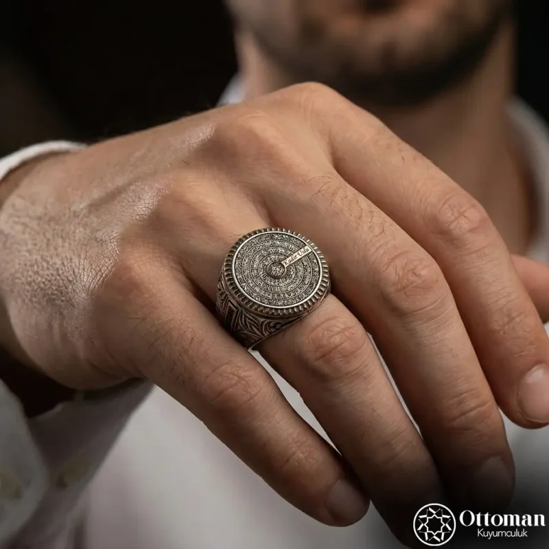 Ayetel Kürsi Yazılı İsimli Gümüş Yüzük