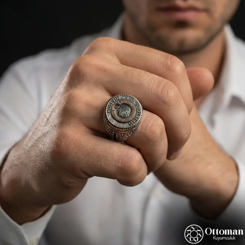 Koruma Dualı İsimli Gümüş Erkek Yüzük