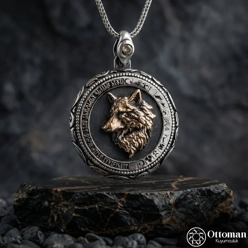 İsimli Bozkurt Gümüş Madalyon Kolye
