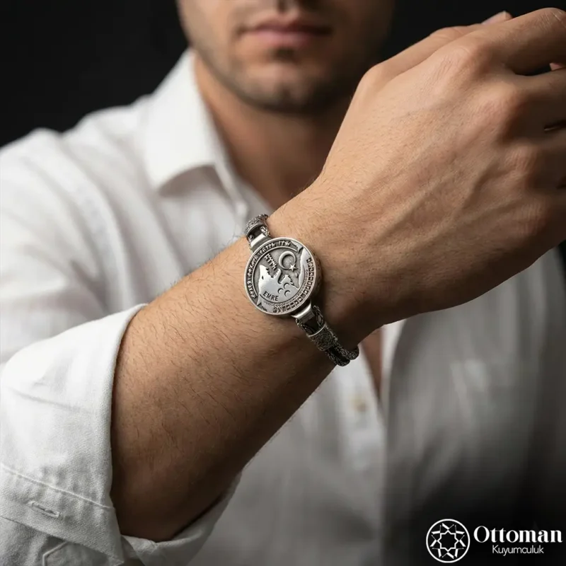 Bozkurt İsimli Gümüş Bileklik