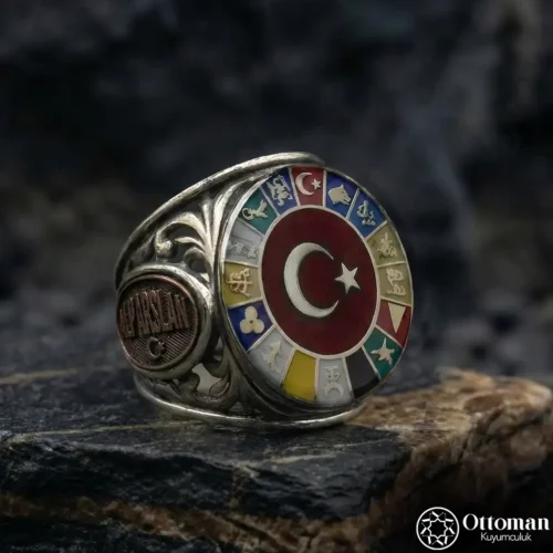 16 Türk Devleti Gümüş Erkek Yüzük