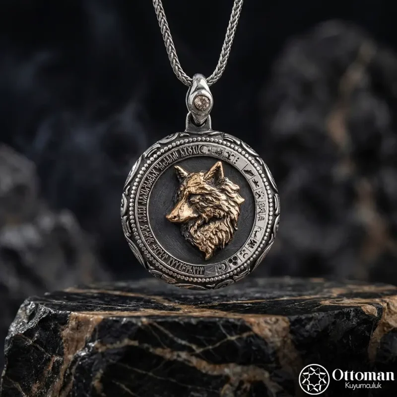 İsimli Bozkurt Gümüş Madalyon Kolye