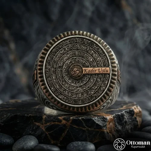 Ayetel Kürsi Yazılı İsimli Gümüş Yüzük