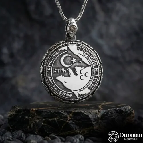 Bozkurt Gümüş Erkek Madalyon Kolye