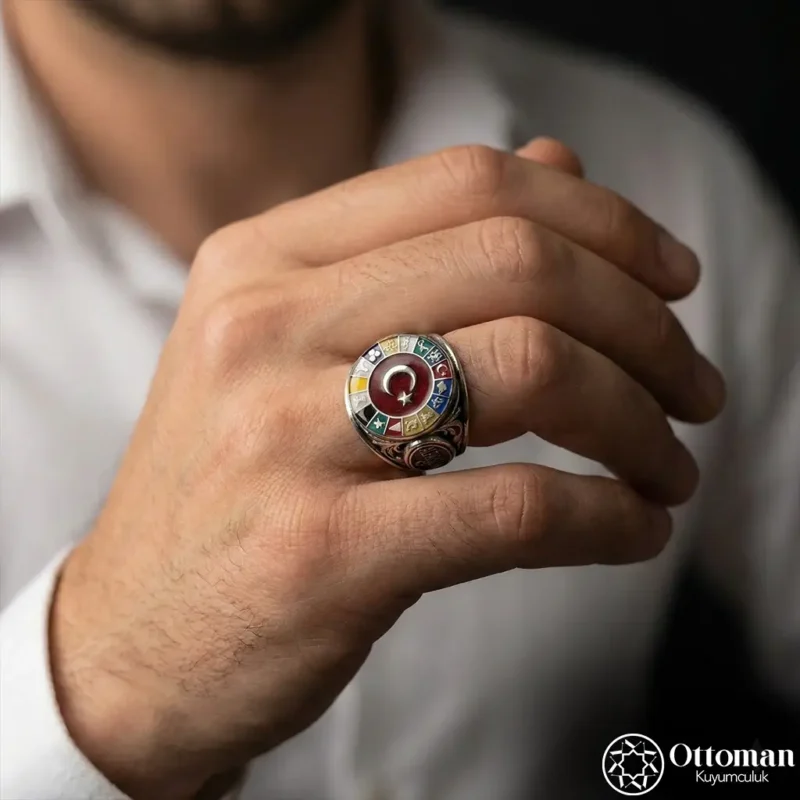16 Türk Devleti Gümüş Erkek Yüzük