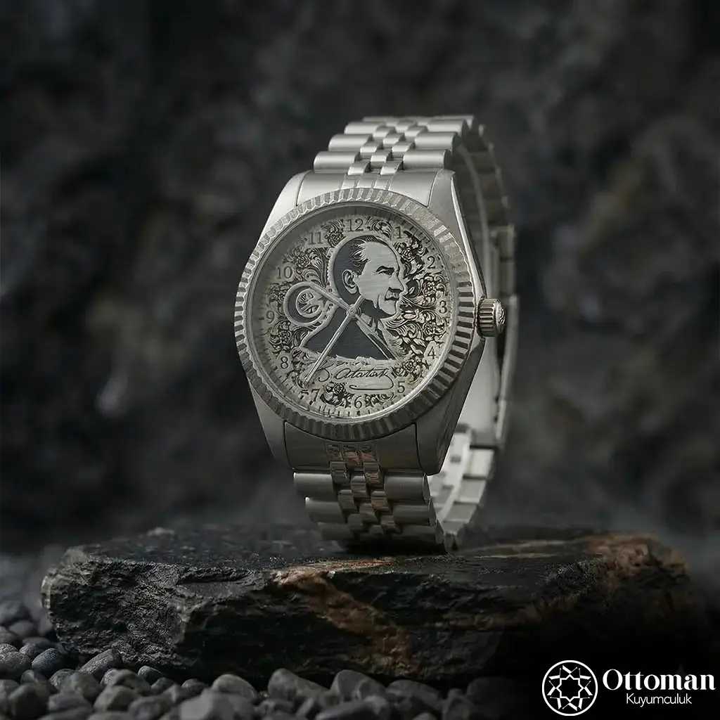 Atatürk Silver Dial Women's Wristwatch