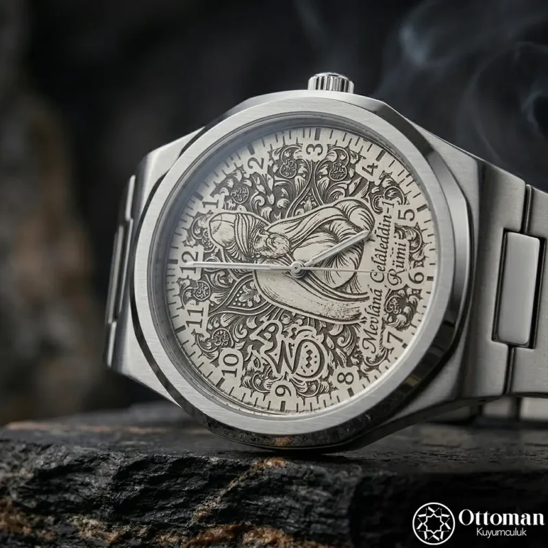 Mevlana Gümüş Kadranlı Kol Saati