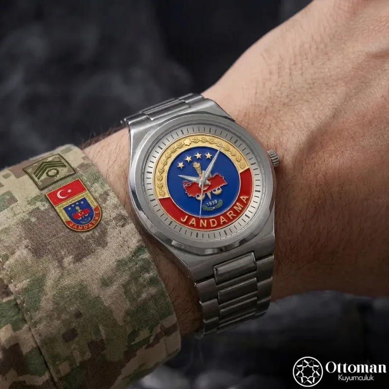 Jandarma Gümüş Kadranlı Kol Saati