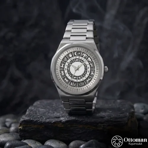 Türk Motifli Gümüş Kadranlı Kol Saati