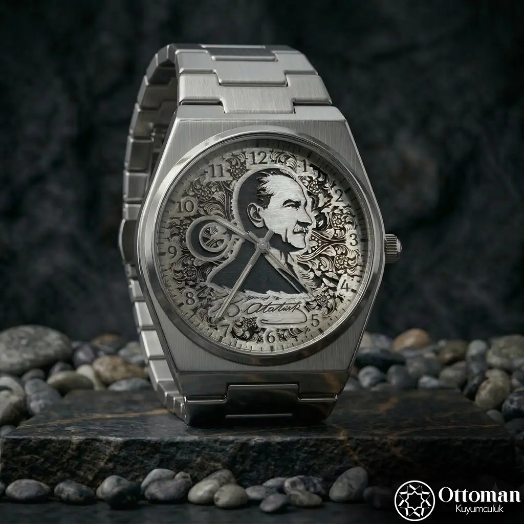Atatürk İmzalı Silver Dial Wristwatch