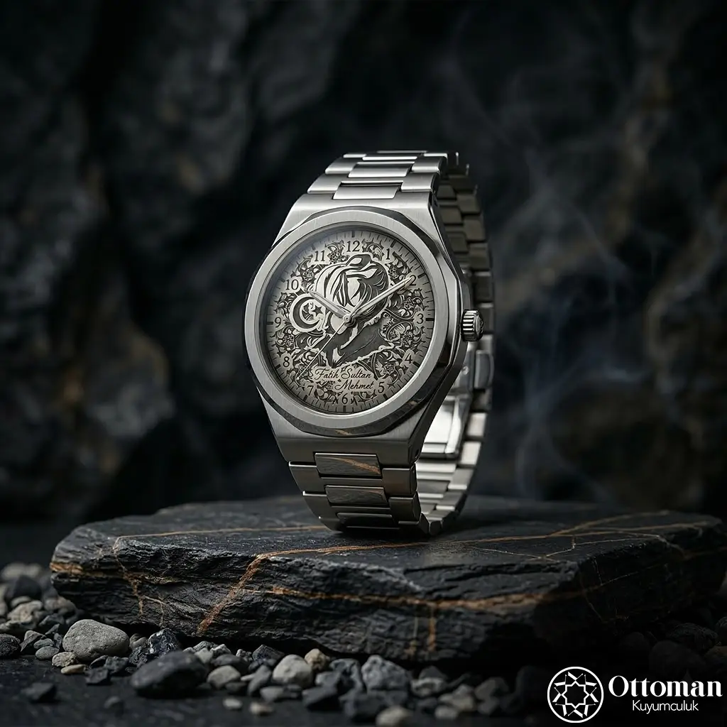 Fatih Sultan Mehmet Silver Dial Wristwatch