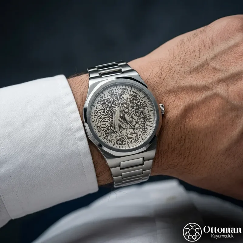 Mevlana Gümüş Kadranlı Kol Saati