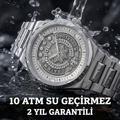 3 Polis Teşkilatı Gümüş Kadranlı Kol Saati