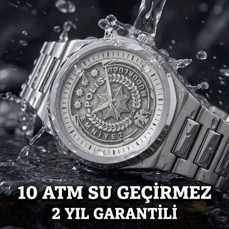 3 Polis Teşkilatı Gümüş Kadranlı Kol Saati