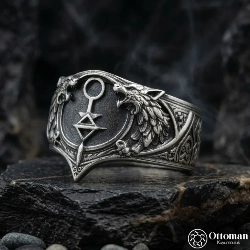 Kayı Tamgalı Bozkurt Gümüş Yüzük