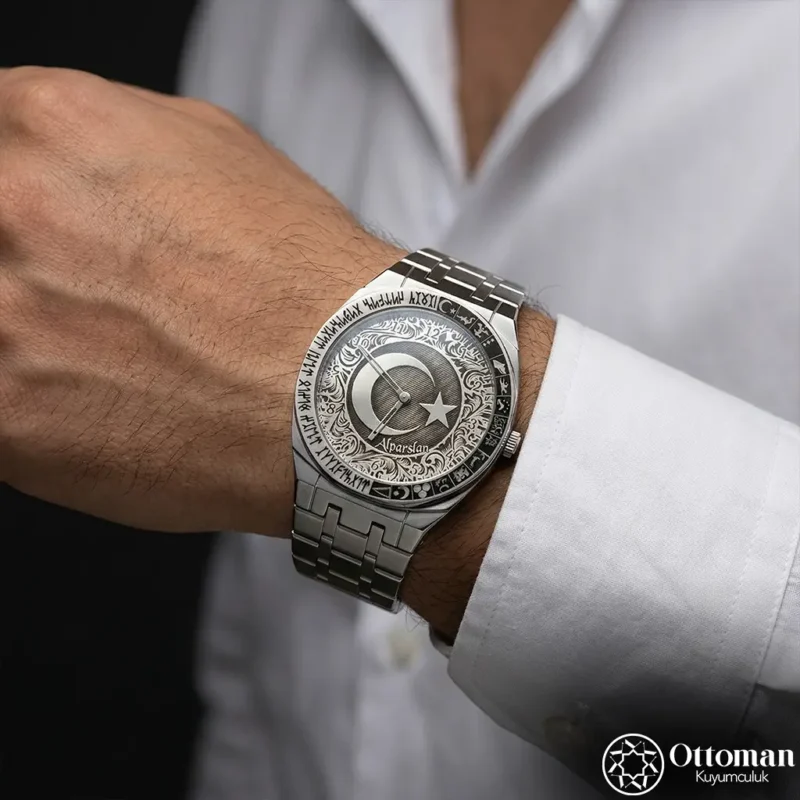 Savaş Türkün Düğünüdür Gümüş Kadranlı Kol Saati