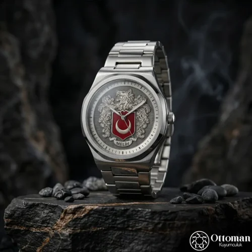 Türk Arması Gümüş Kadranlı Kol Saati