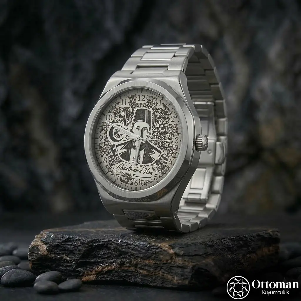 Abdülhamid Han Silver Dial Wristwatch