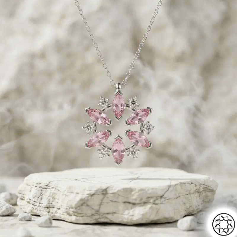 Gemini_Generated_Image_2rchpx2rchpx2rch Pembe Çiçek Kadın Gümüş Kolye