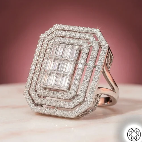 Baget Kesim İhtişamlı Gümüş Kadın Yüzük