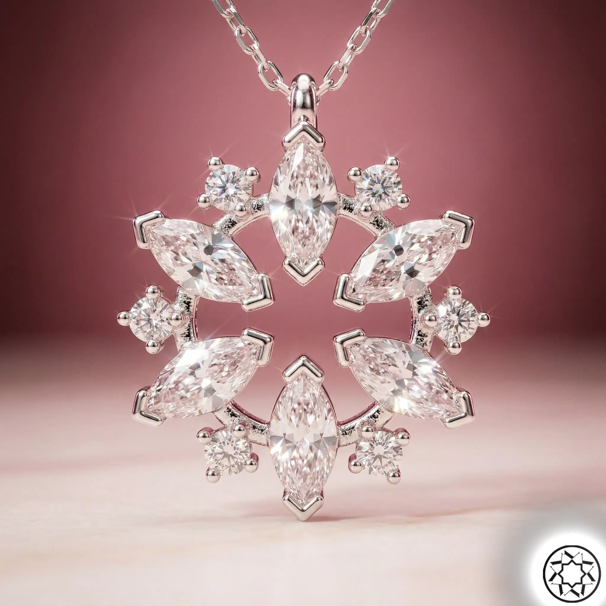 Flower Design Women's Silver Necklace