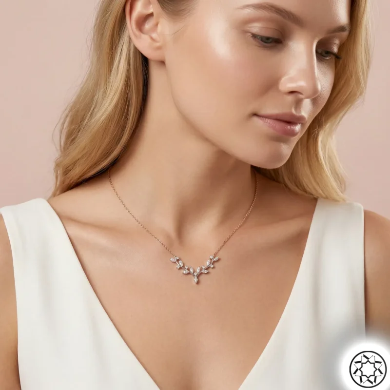 Rose Geyik Boynuzu Kadın Gümüş Kolye