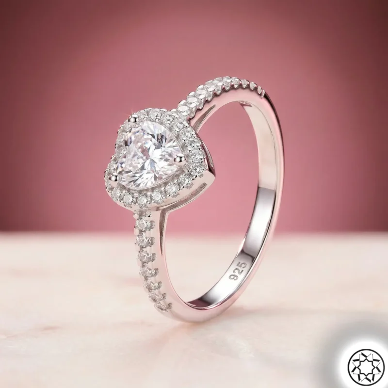 Kalp Şekilli Kadın Gümüş Yüzük