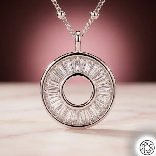 925 Ayar Baget Taşlı Halka Kadın Gümüş Kolye