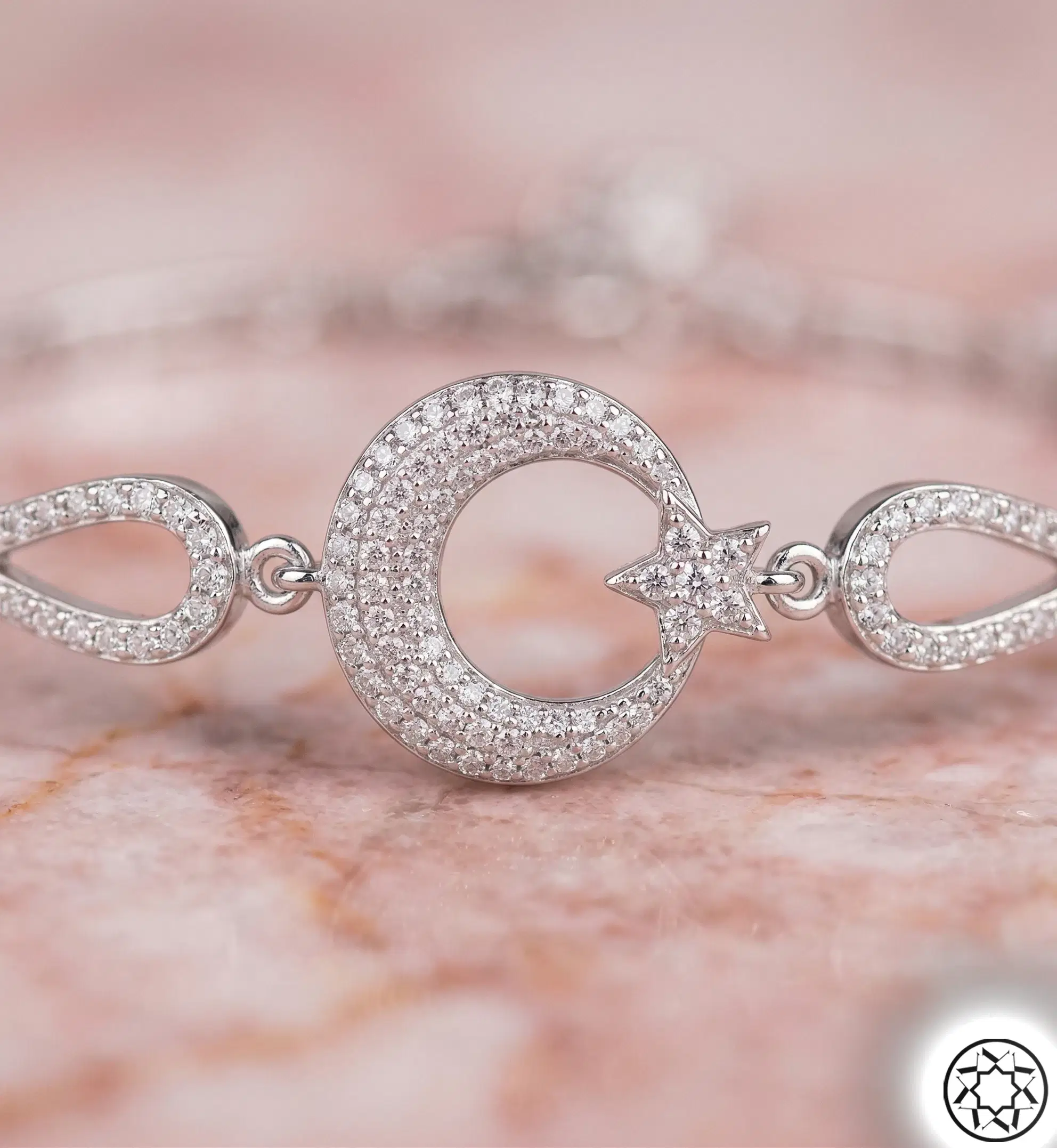 Star and Crescent Women's Silver Bracelet